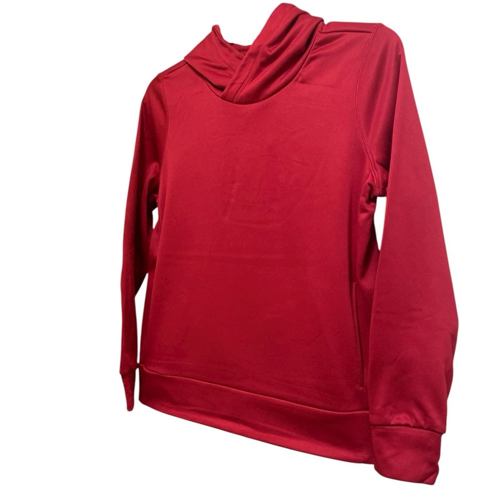 NIKE HOODED PULLOVER SWEATSHIRT WOMEN POCKETS SOLID BRIGHT RED COLOR SIZE MEDIUM